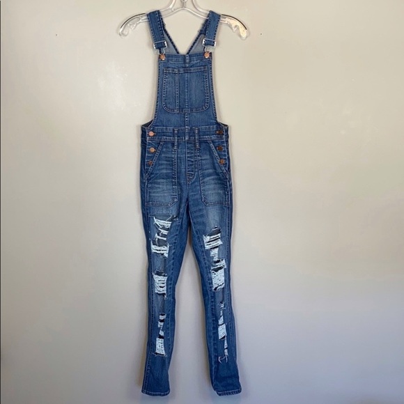 Madewell Adrian Distressed Jean Skinny Fit Overalls Size XXS - Picture 3 of 14